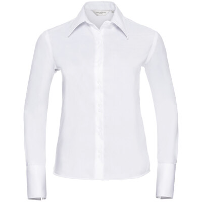 Russell Collection Taillierte bügelfreie Bluse  Langarm modern Ladies 