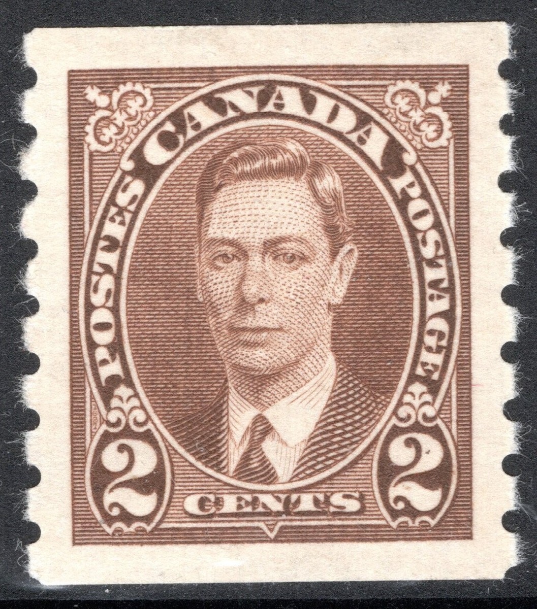 カナダ　キングジョージ5世2セント使用済切手 Canada Stamp Scott #239, 2c, King George V, Coil, OG, MLH