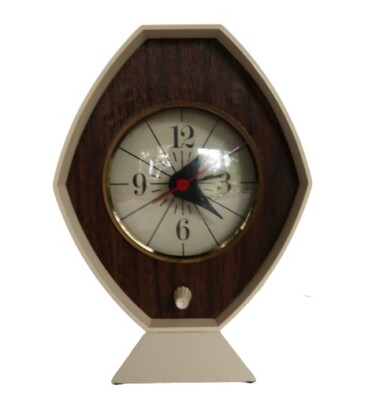 Vtg MCM Brown & Bigelow Diamond Remembrance Alarm Clock Great Look