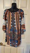WIN WIN MULTICOLOR PINWHEEL SLEEVE TUNIC SZ L/XL