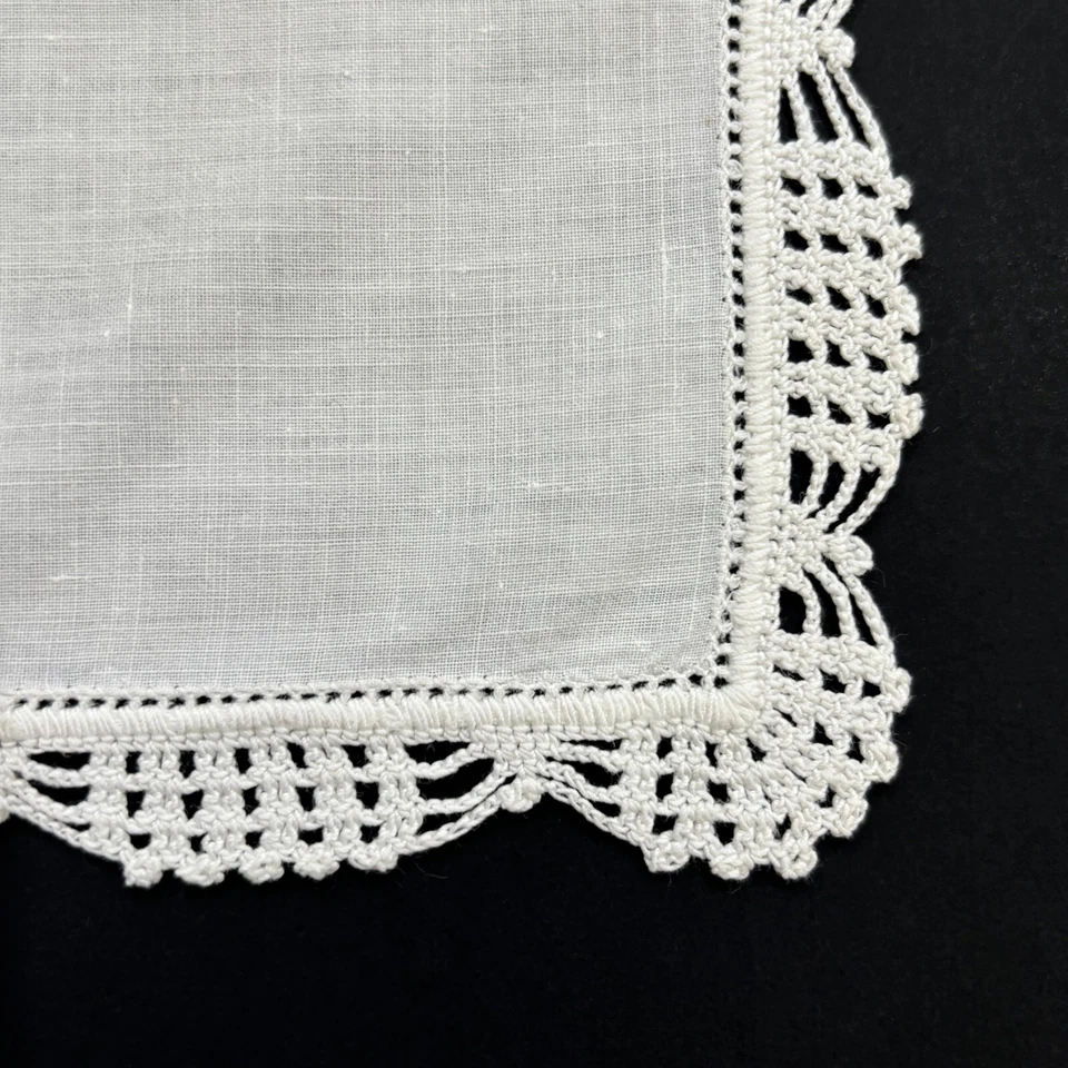 Pañuelo de boda de encaje de ganchillo para novia casa de campo núcleo vintage delicado Foto 3 de 4