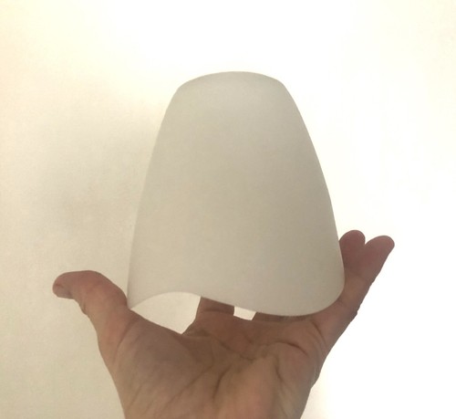 Vintage BHS Monaco Lamp Light Shade Opaque Matt Glass Wavy Bell 28 mm Fitter - Picture 2 of 15