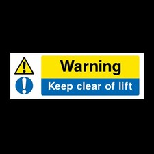 Keep Clear of Lift 300x100mm Plastic Sign OR Sticker (GS7)