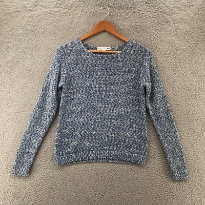 Uniqlo Sweater Womens XS Blue Knitted Pullover Long Sleeve Crew Neck Casual 