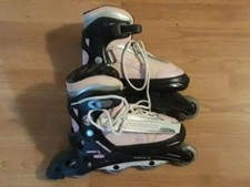 Schwinn Girl's Adjustable Rollerblades Inline Skates, Size 5-8 - Black/Pink