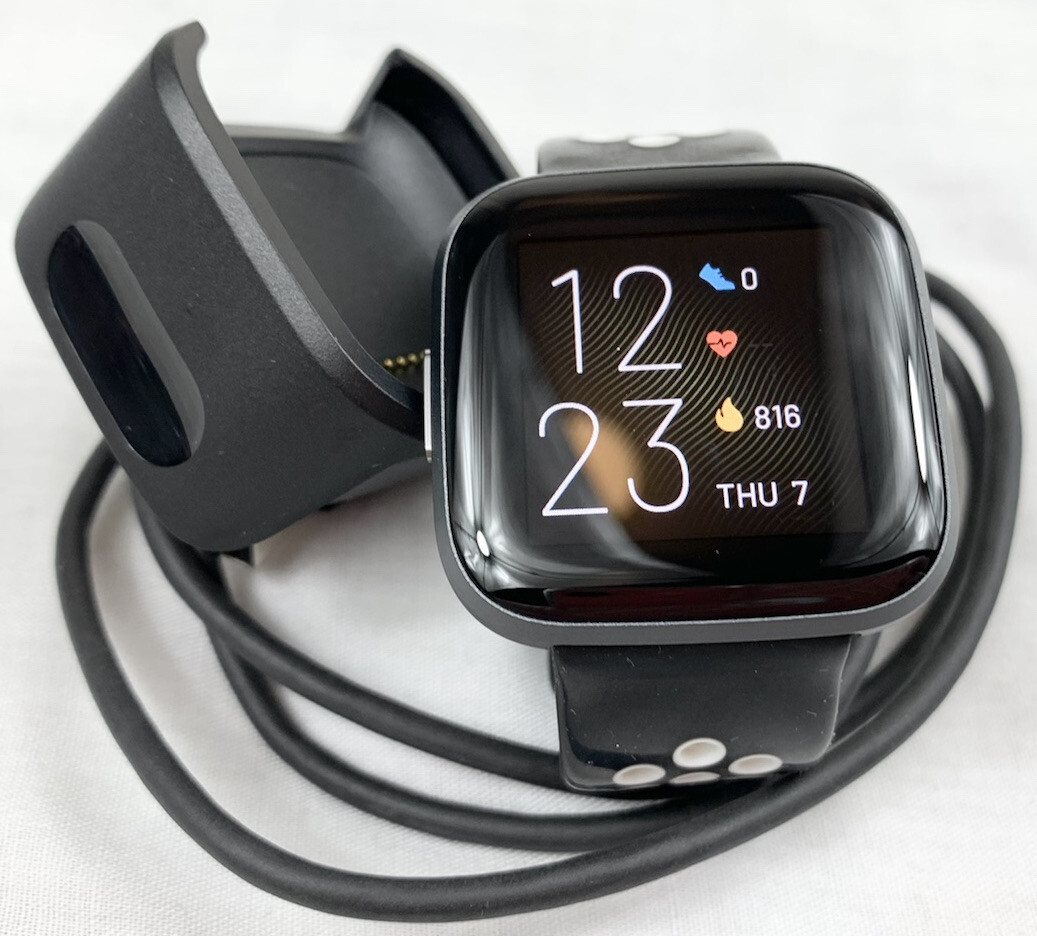 Fitbit Versa 2 Activity Tracker - Smoke Gray Grey With  Band and Charger-image
