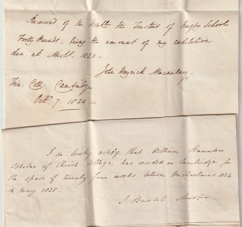 1820/37 4 BRIEFE EX CAMBRIDGE COLLEGES J MACAULAY W? STAUNTON T COLES H MATTHEW - Bild 3 von 3
