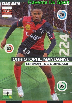 081 CHRISTOPHE MANDANNE REUNION EAG GUINGAMP CARD ADRENALYN 2016 PANINI D