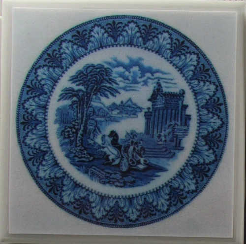 Ceramic Tile Coaster - Blue Willow - Set of 1  (Buy 3 Sets - Get 1 Set Free) 1 A