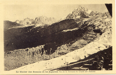 Le glacier des Bossons et les aiguilles - Terrasse du chalet des Bossons