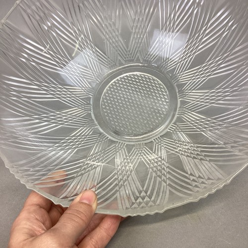 Hazel Atlas Glass STARLIGHT Crystal Large Deep Salad Fruit Bowl - 4”Hx11.5”D - Picture 4 of 13
