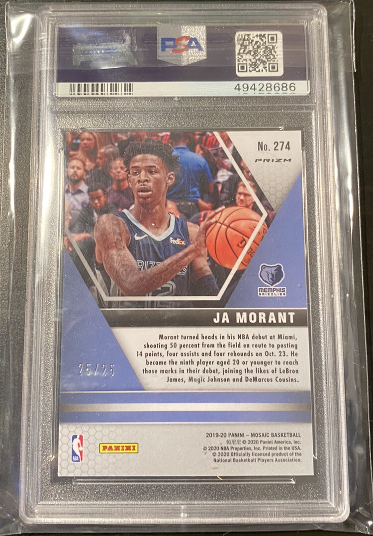 2019 Panini Mosaic Ja Morant #274 Orange Fluorescent Prizm NBA
