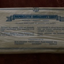 Vintage Embalming Papricloth Parchment Sheet undertaker mortuary medical funeral
