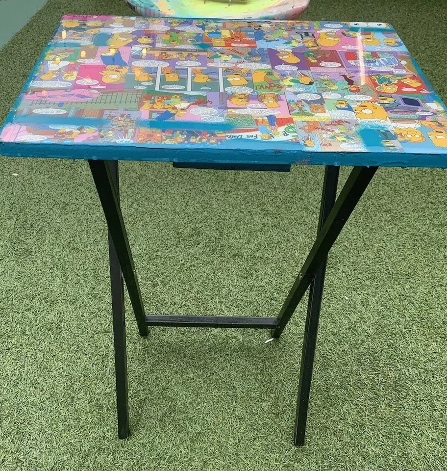 Custom Folding Table Original Simpson Wynwood Artist Street Art Resin - Image 3 of 4