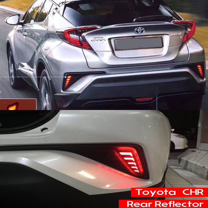 Rear Bumper Reflector Tail Stop Light Led 2Pcs Fits New Toyota C-HR 2017-2018