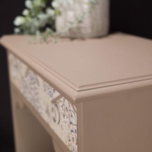 Vintage Upcycled Decoupage Petite Side Table Console Cabinet - Picture 3 of 10