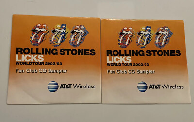 NN Lot 2x Rolling Stones Licks 2002/3 World Tour Fan Club CD Sampler Promo RARE