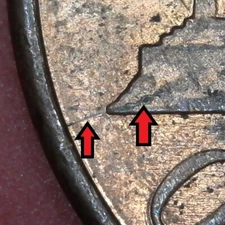 1987-P Lincoln Memorial Penny/Cent Die Crack Error/Variety Circ Philadelphia