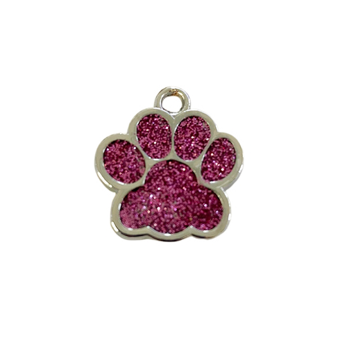 Personalisierte Pfote Glitzer Hundemarken Gravur Katze Welpe Haustier ID Name Halsbandanhänger Neu - Bild 12 von 18