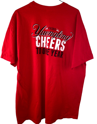 Yuengling Ohyo 2012 Cheers To One Year Graphic Double Sided Red Shirt Size XL - Picture 10 of 15
