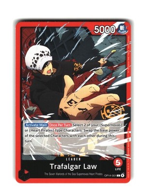OP14-001 Trafalgar Law L Leader Heart Pirates OP14 One Piece Card