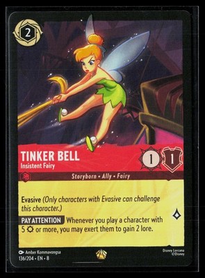 Tinker Bell - Insistent Fairy 136/204 Legendary Reign of Jafar Lorcana NM