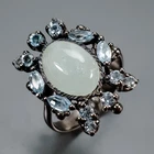 Handmade 4 ct+ Natural Aquamarine Ring 925 Sterling Silver Size 8 /R463079