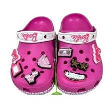 Barbie x Crocs Classic Clog Pink Flamingo Charms Movie Shoes Size 8 Women Mens 6