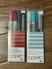 COPIC.Too Doodle Pack Turquoise (4pc) + Doodle Pack Red (4pc) (New&Sealed)