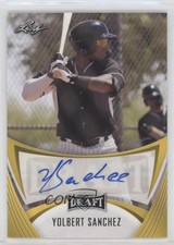 2021 Leaf Draft Base Gold Yolbert Sanchez #BA-YS1 Auto 0s55