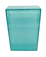 RYO Green Sparkle Clear Design King Size Plastic Flip Top Open Cigarette Case