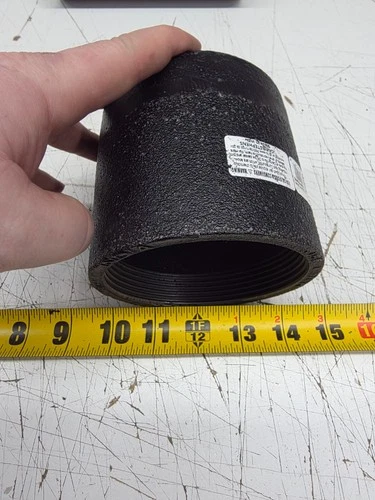 Jones Stephens C38014 4" x 3-1/2" No Plug Plain End Cast Iron Clean Out New - Picture 2 of 3