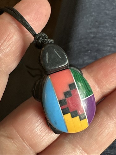 Zuni Turtle Inlay Pendant Necklace