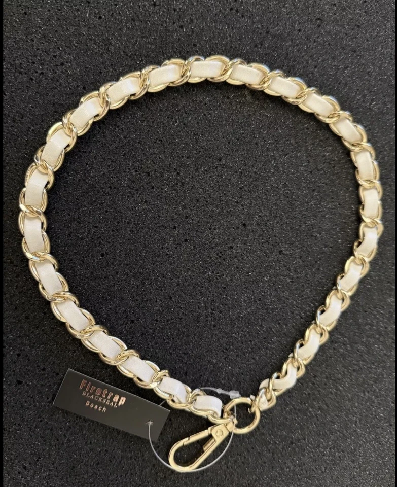 Firetrap - Cadena de muñeca - Tono dorado e incrustaciones de cuero para mujer clutch - Nuevo con etiquetas Foto 3 de 4