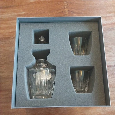 Waterford Style Crystal Decanter with Stopper & 5 Crystal Glasses - Image 1 of 4