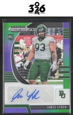 James Lynch 2020 Prizm Draft Picks Purple and Green Autographs /199