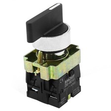 ZB2-BE101 21mm Panel Mount SPDT 2NO 3-Position Rotary Selector Switch AC600V 10A
