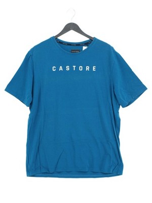 Castore Herren T-Shirt XL blau Baumwolle mit Elasthan Basic
