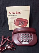 Radio Shack Slim-Line Fashion Phone 43-867 Burgundy Deep Red Unused In Box