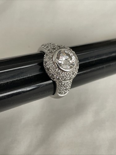 Sterling CZ Ring Thailand Size 9.5 - Picture 4 of 9