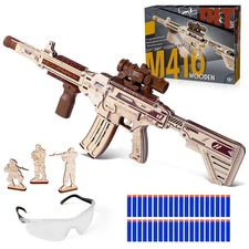 VATOS Wooden Gun Puzzles, 3D Wood Puzzles Gun for Adult with Foam Soft Bullet...