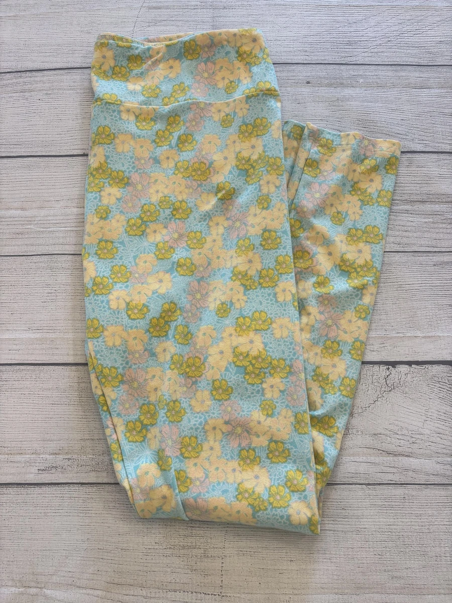 Leggings LuLaRoe TC Jaune Floral - Neufs Sans étiquettes, En Polyester Confortable