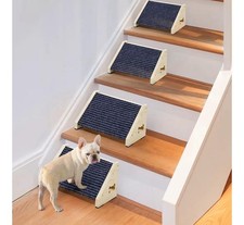 Wood Dog Ramp Stairs 4 Pack Gray Non Slip Pet Steps Small Medium