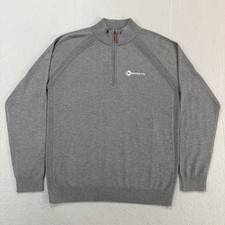 FootJoy Sweater Mens M Gray Wool Blend 1/4 Zip Golf Pullover Finance