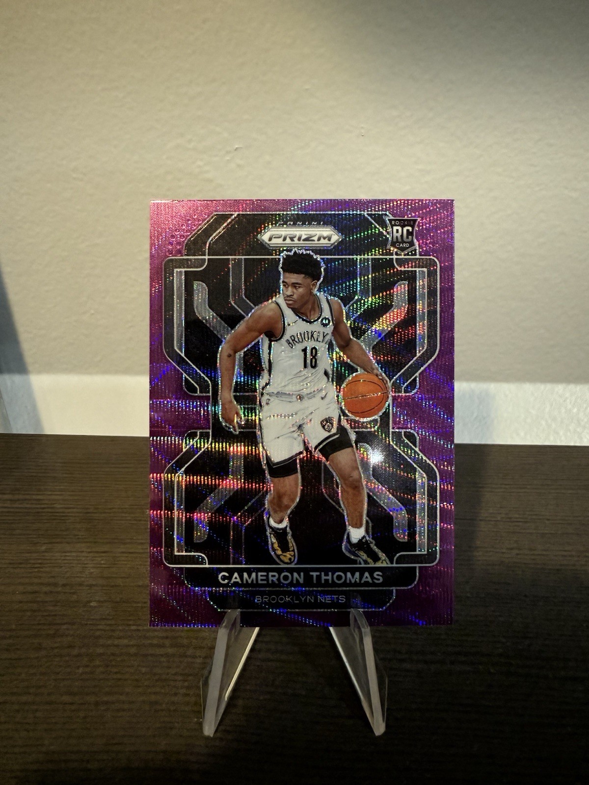 Cameron Thomas 2021-22 Panini Prizm Purple Wave Prizm RC #297 Brooklyn Nets
