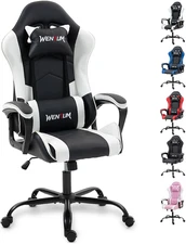 Ergonomic Massage Gaming Chair for Kids Adults, Comfy PU Leather Office Desk Cha