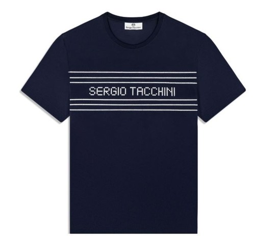 Sergio Tacchini, Sergio Tacchini Men's Remo T-Shirt, Short Sleeve Crew Neck Maritime Blue Size M