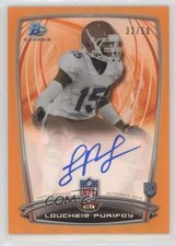 2014 Bowman Orange Border 32/50 Loucheiz Purifoy #65 Auto a3q