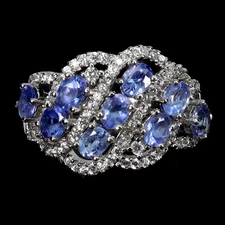 925 Sterling Silver Ring Oval Tanzanite 4x3mm Natural Gemstone Jewelry Size 7