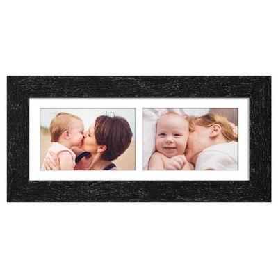 6x15 Picture Frame Display 2 opening 5X7 Double Picture Frame Collage,Multi P...